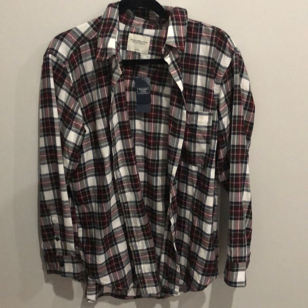 Abercrombie and Fitch soft and cozy flannel check plaid shirt